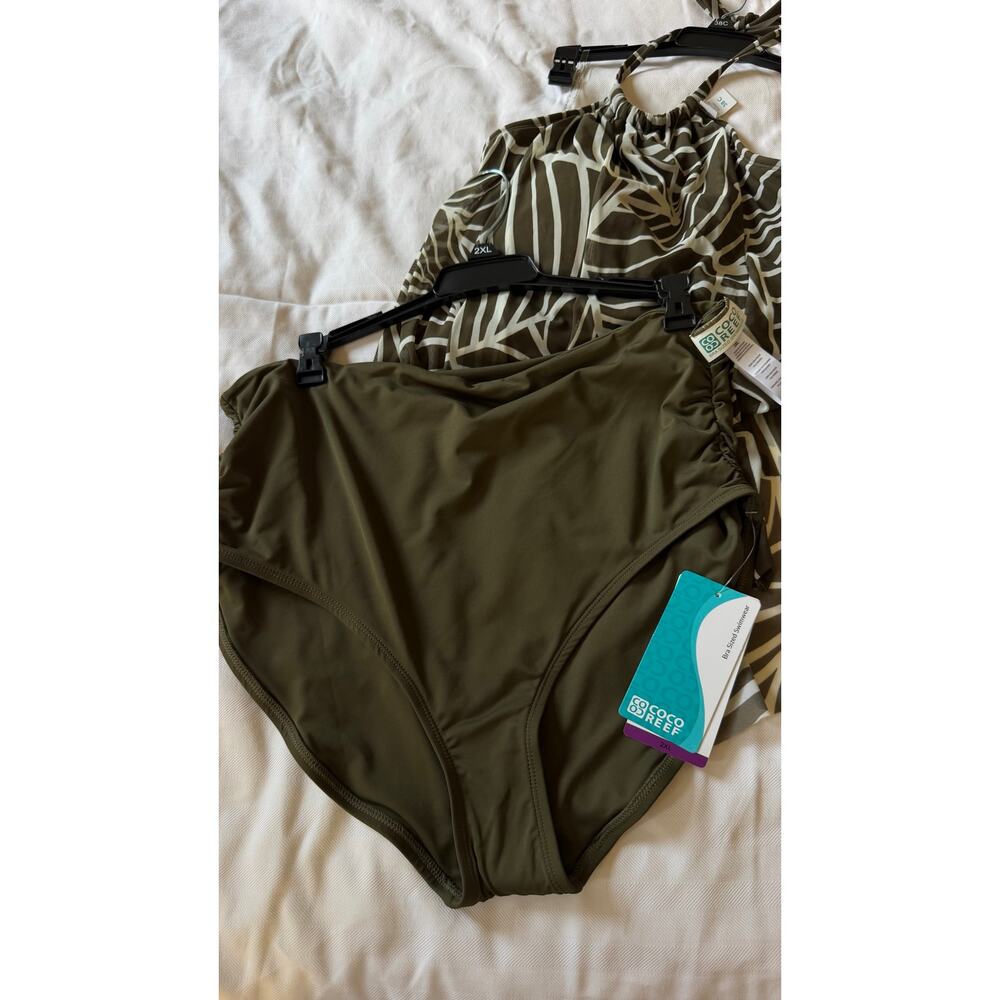 Coco Reef Palm Tankini Swimsuit Set 38C Top 2XL Bottom NWT $150 MSRP - Picture 4 of 14